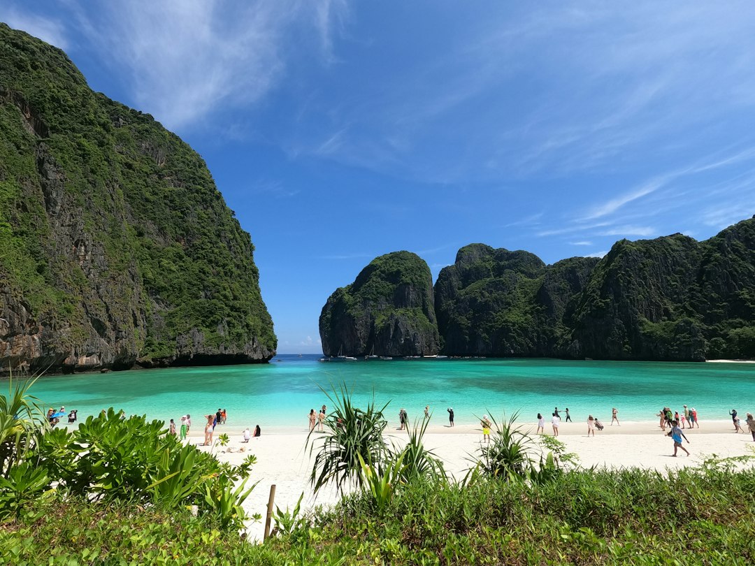 Koh Phi Phi: Maya beach is a famous destination in Thailand. Its emerald water and whitish sand is perfect combination.**