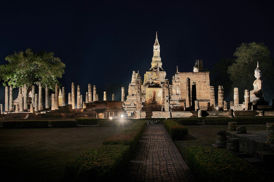 Sukhothai: Historical Park at night**